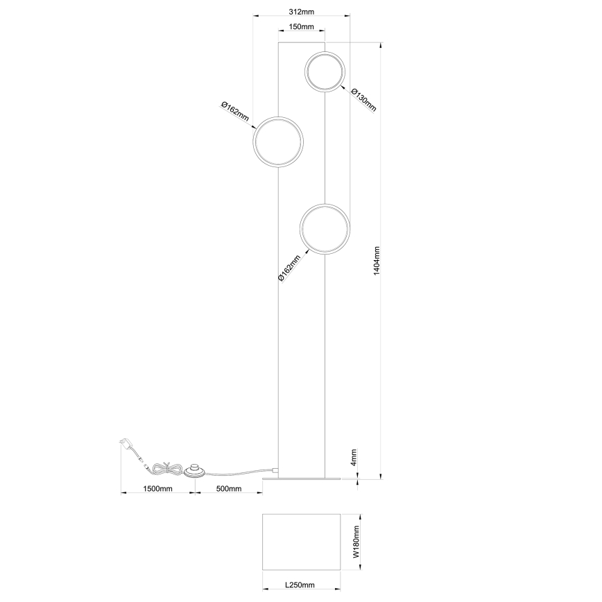 Brilliant - Staande LED Lamp CHEESY LED/20W/230V grenen