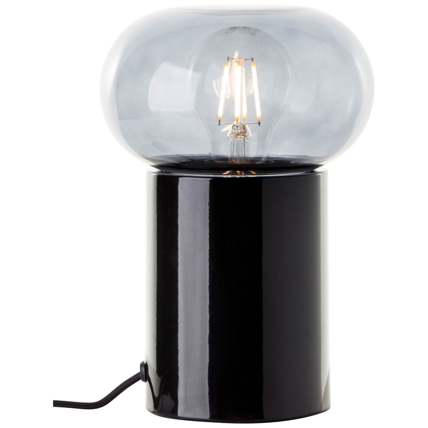 Brilliant - Tafellamp KNUT 1xE27/25W/230V zwart/doorzichtig