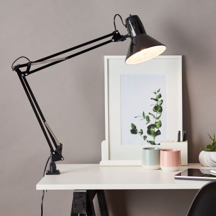 Brilliant - Tafellamp met klem HOBBY 1xE27/40W/230V zwart