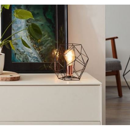 Brilliant - Tafellamp SYNERGY 1xE27/60W/230V zwart/koper