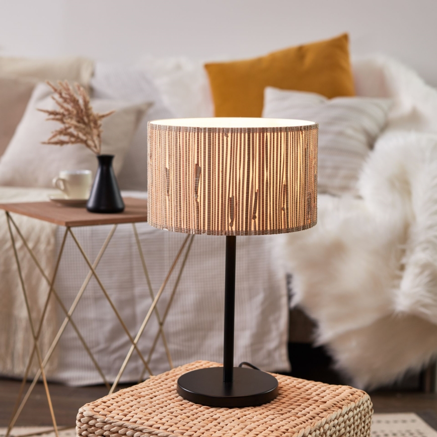 Brilliant - Tafellamp WIMEA 1xE27/52W/230V zwart/beige