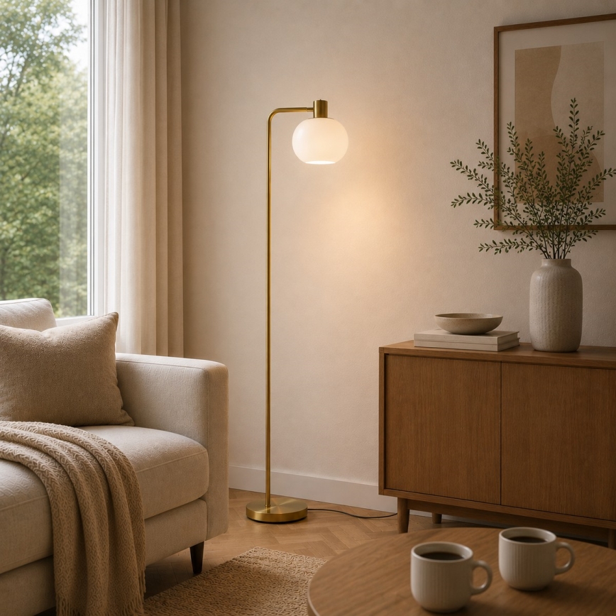Brilliant - Vloerlamp FANNY 1xE27/20W/230V messing