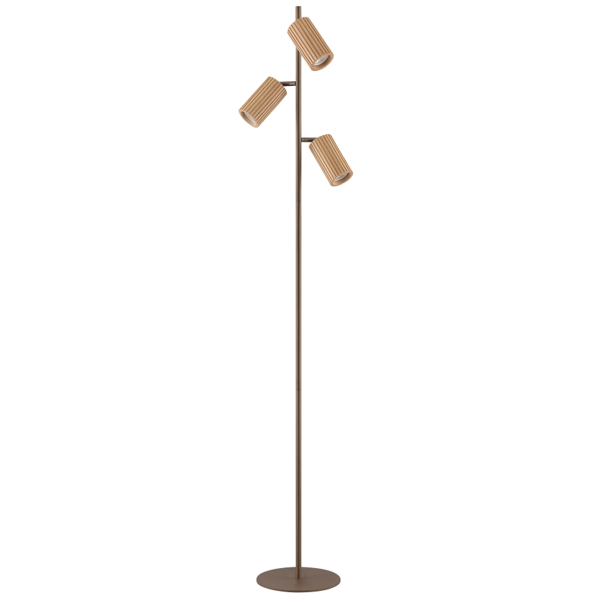Brilliant - Vloerlamp LAKEWOOD 3xGU10/10W/230V bruin