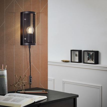 Brilliant - Wandlamp MAZE 1xE27/40W/230V zwart