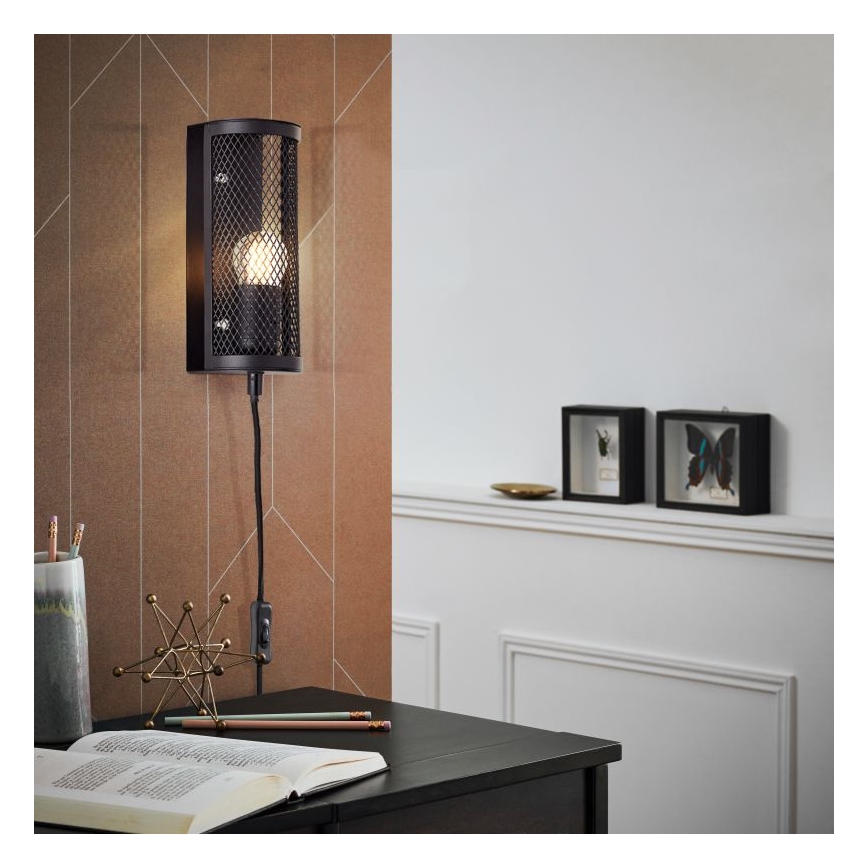 Brilliant - Wandlamp MAZE 1xE27/40W/230V zwart