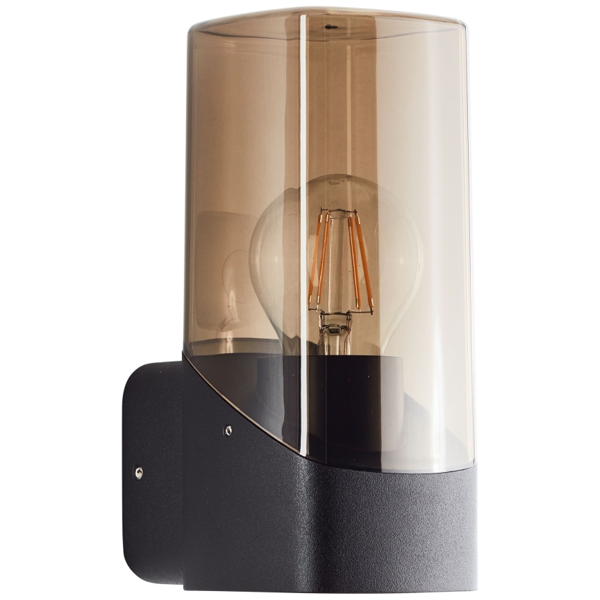 Brilliant - Wandlamp voor buiten MINOU 1xE27/10W/230V IP44 zwart/gerookt