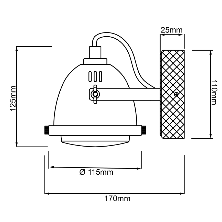 Brilliant - Wandspot CARMEN WOOD 1xGU10/5W/230V eucalyptus