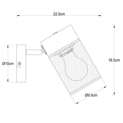 Brilliant - Wandspot KAMOLO 1xE27/40W/230V zwart