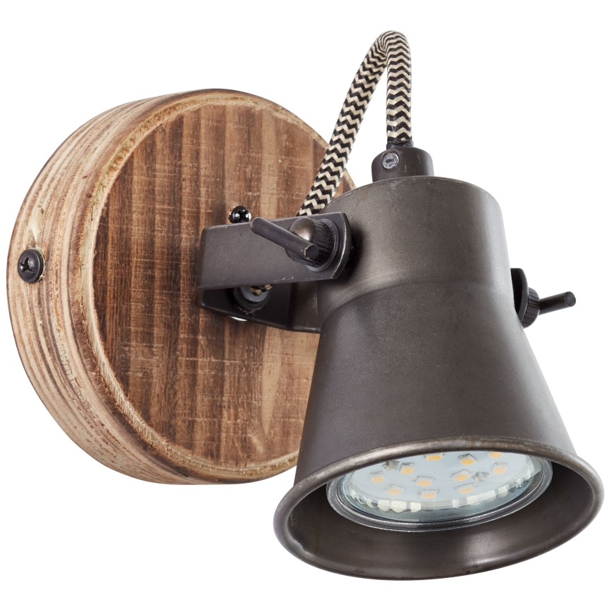 Brilliant - Wandspot SEED 1xGU10/5W/230V zwart/bruin