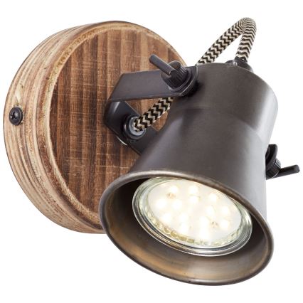 Brilliant - Wandspot SEED 1xGU10/5W/230V zwart/bruin