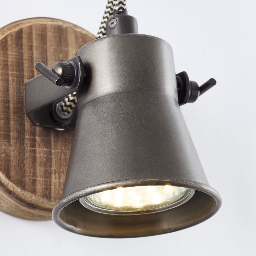 Brilliant - Wandspot SEED 1xGU10/5W/230V zwart/bruin