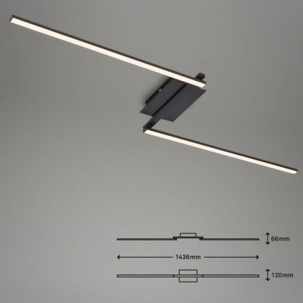 Brilo 3500-015 - LED Bevestigde Hanglamp STAFF 2xLED/6W/230V zwart