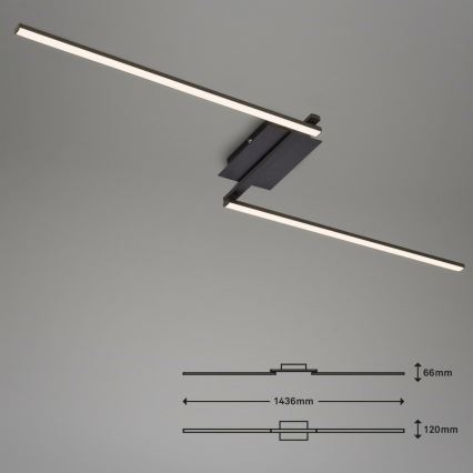 Brilo 3500-015 - LED Bevestigde Hanglamp STAFF 2xLED/6W/230V zwart