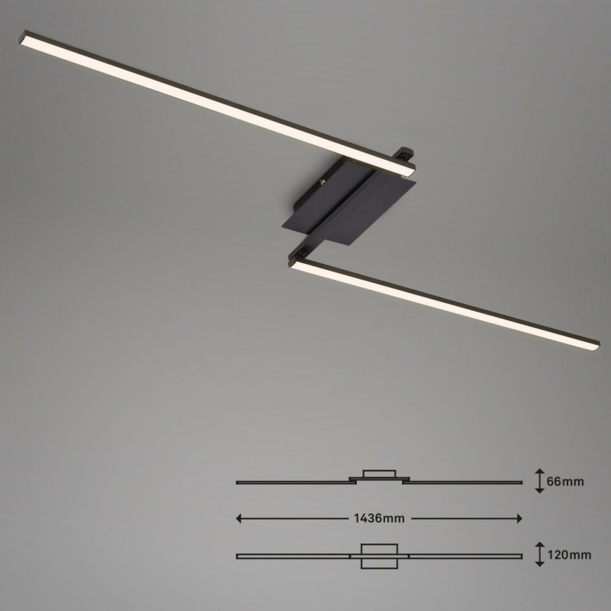 Brilo 3500-015 - LED Bevestigde Hanglamp STAFF 2xLED/6W/230V zwart