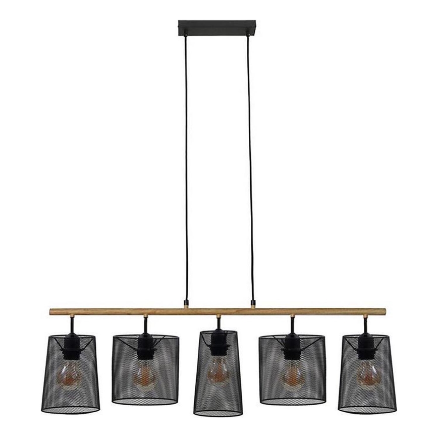 Brilo 4078-054 - Hanglamp aan kabel WOOD & STYLE 5xE27/60W/230V