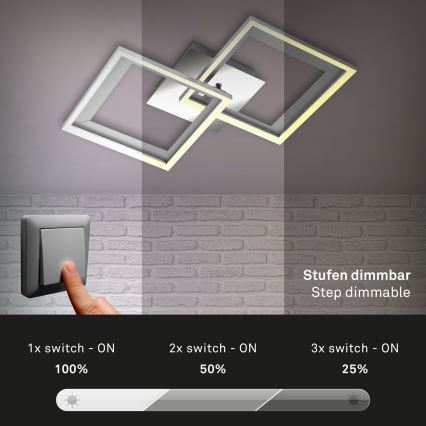 Brilo - Dimbare LED bevestigde hanglamp FRAME 2xLED/11W/230V