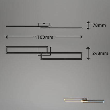 Brilo - Dimbare LED bevestigde hanglamp FRAME 2xLED/20W/230V 2700-5000K + afstandsbediening