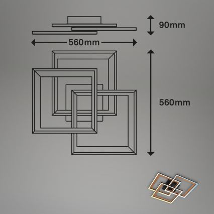 Brilo - Dimbare LED bevestigde hanglamp FRAME LED/45W/230V 2700-6500K + afstandsbediening