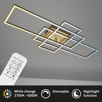 Brilo - Dimbare LED bevestigde hanglamp FRAME LED/51W/230V 2700-5000K bruin/goud + afstandsbediening