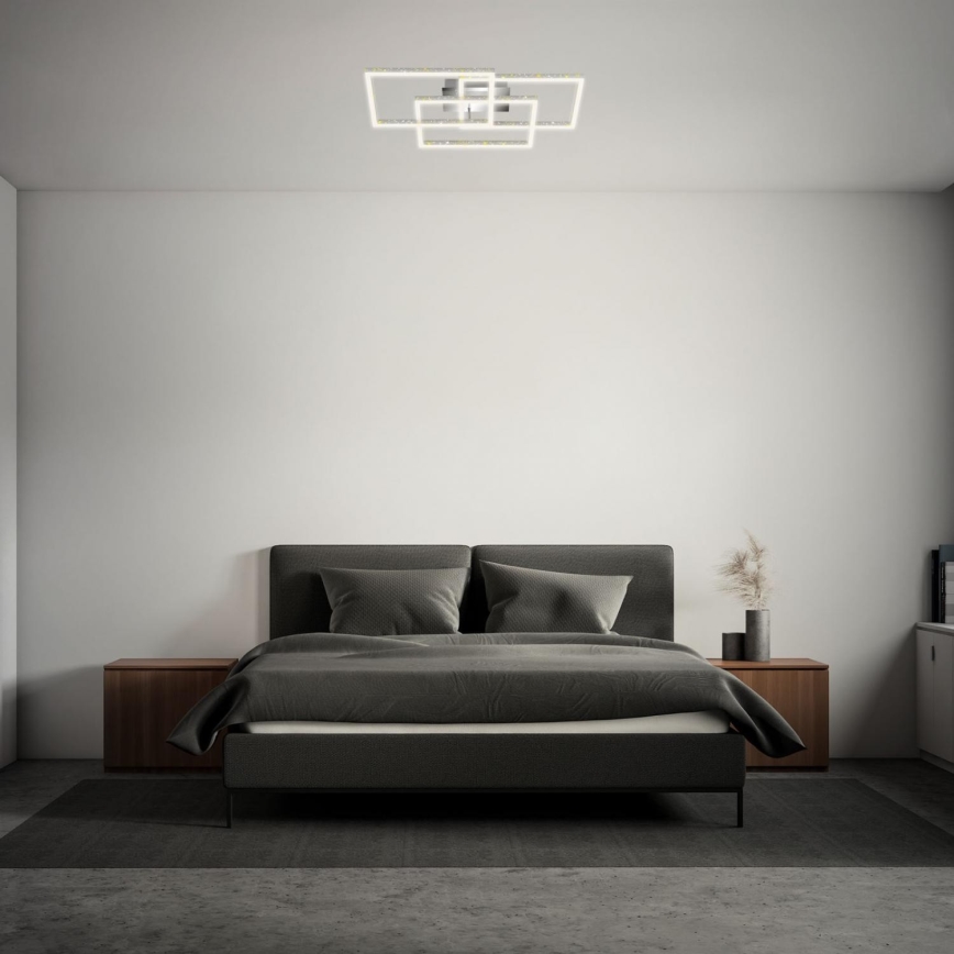 Brilo - Dimbare LED plafondlamp FRAME LED/57W/230V 3000K mat chroom