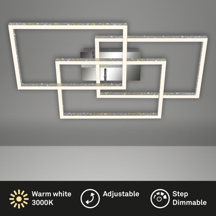 Brilo - Dimbare LED plafondlamp FRAME LED/57W/230V 3000K mat chroom