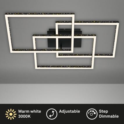 Brilo - Dimbare LED plafondlamp FRAME LED/57W/230V 3000K zwart