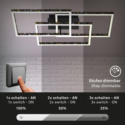 Brilo - Dimbare LED plafondlamp FRAME LED/57W/230V 3000K zwart