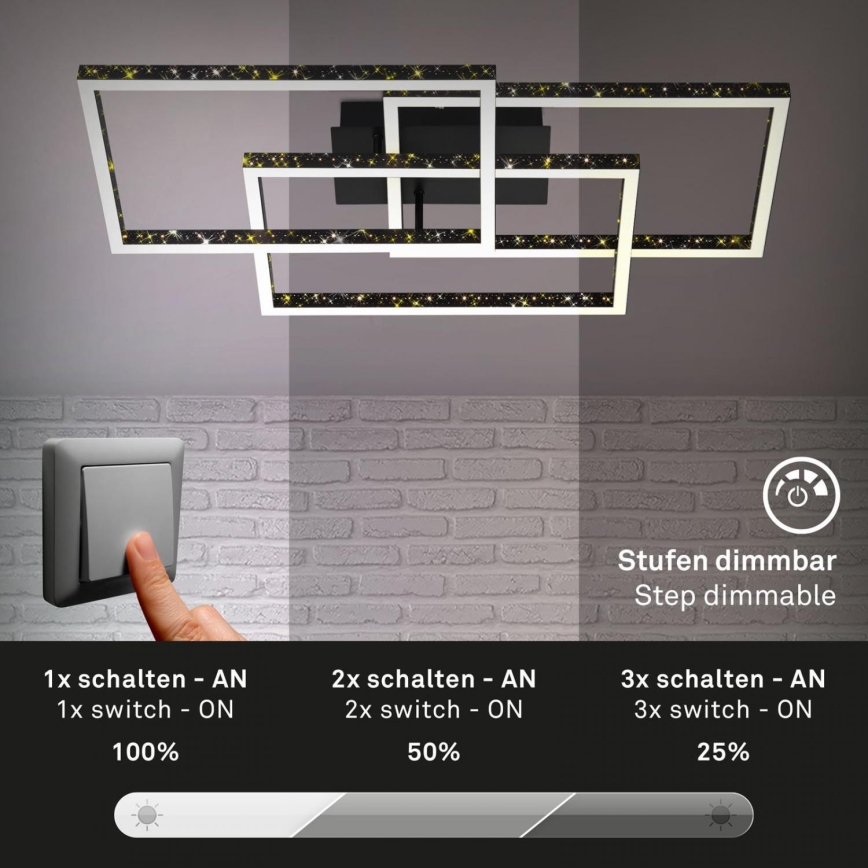 Brilo - Dimbare LED plafondlamp FRAME LED/57W/230V 3000K zwart
