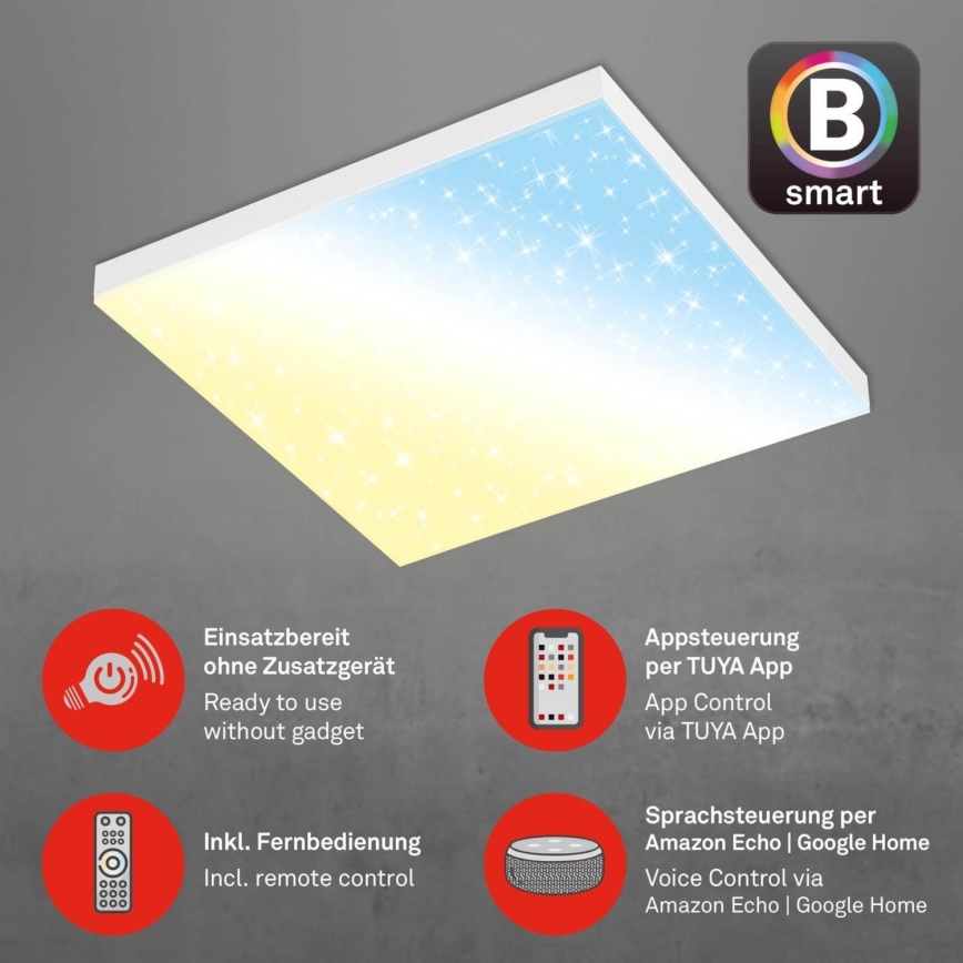 Brilo - Dimbare LED plafondlamp FRAMELESS LED/24W/230V 3000-6500K Wi-Fi Tuya + afstandsbediening