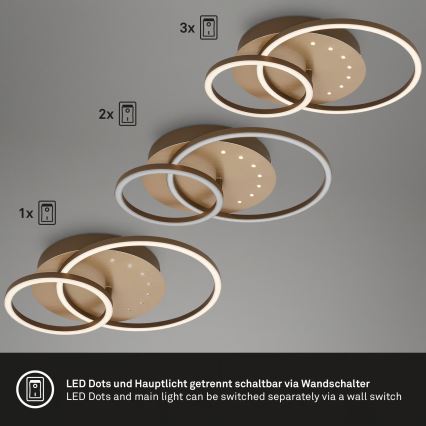 Brilo - dimbare LED-plafondlamp LED/26W/230V 3000K bruin