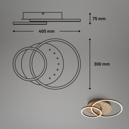 Brilo - dimbare LED-plafondlamp LED/26W/230V 3000K bruin