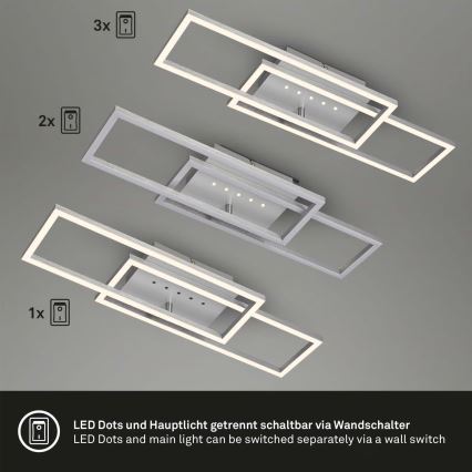 Brilo - Dimbare LED-plafondlamp LED/30W/230V 3000K mat chroom