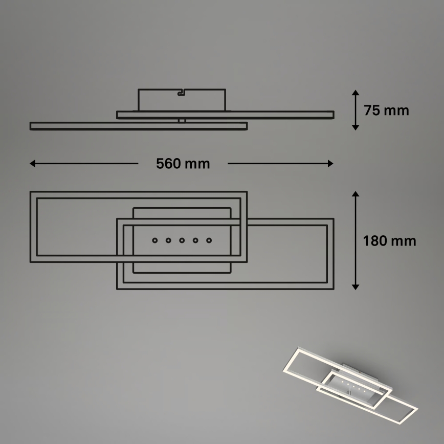 Brilo - Dimbare LED-plafondlamp LED/30W/230V 3000K mat chroom