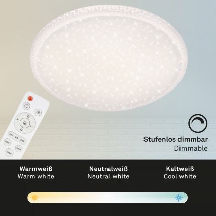 Brilo - Dimbare LED-plafondlamp LED/48W/230V 3000/4000/6500K Ø 60 cm + afstandsbediening