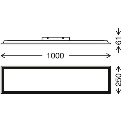 Brilo - Dimbare LED plafondlamp PIATTO LED/24W/230V 3000-6500K 100x25 cm + afstandsbediening