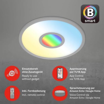 Brilo - Dimbare LED RGB plafondlamp CENTRO LED/24W/230V 2700-6500K Wi-Fi Tuya + afstandsbediening