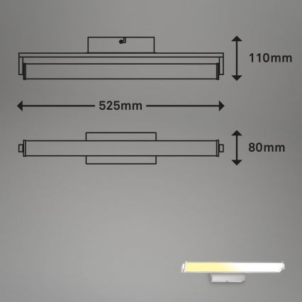 Brilo - Dimbare LED wandverlichting LED/18W/230V 2700-4000K zilver