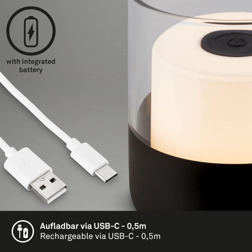 Brilo - Dimbare oplaadbare buitentafellamp LILET LED/2W/5V IP44