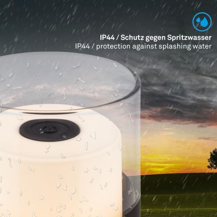 Brilo - Dimbare oplaadbare buitentafellamp LILET LED/2W/5V IP44