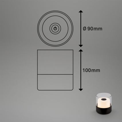 Brilo - Dimbare oplaadbare buitentafellamp LILET LED/2W/5V IP44