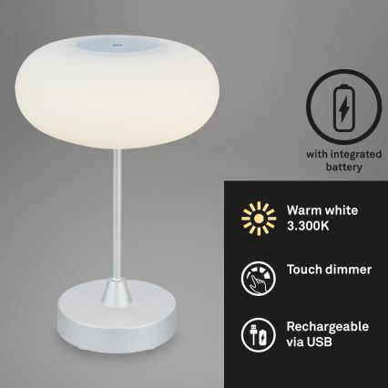 Brilo - Dimbare oplaadbare LED-tafellamp voor buiten OLANA LED/3W/5V IP44