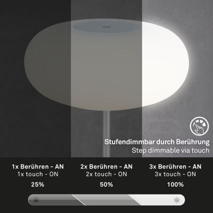 Brilo - Dimbare oplaadbare LED-tafellamp voor buiten OLANA LED/3W/5V IP44