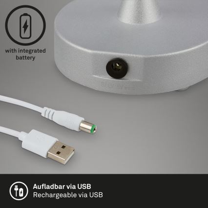Brilo - Dimbare oplaadbare LED-tafellamp voor buiten OLANA LED/3W/5V IP44