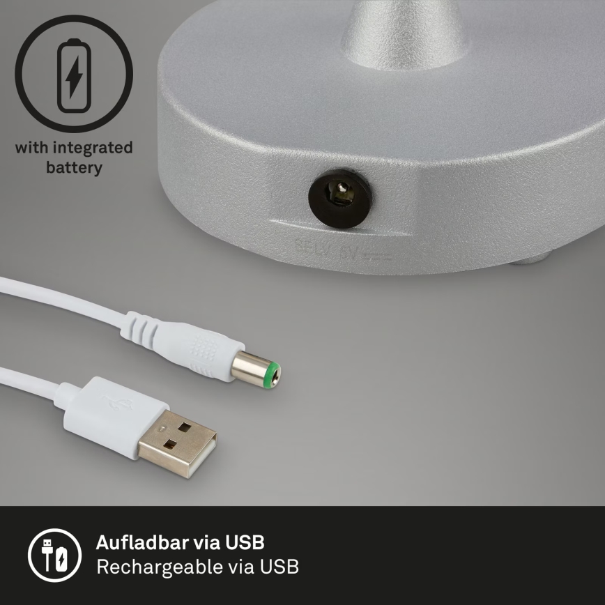 Brilo - Dimbare oplaadbare LED-tafellamp voor buiten OLANA LED/3W/5V IP44