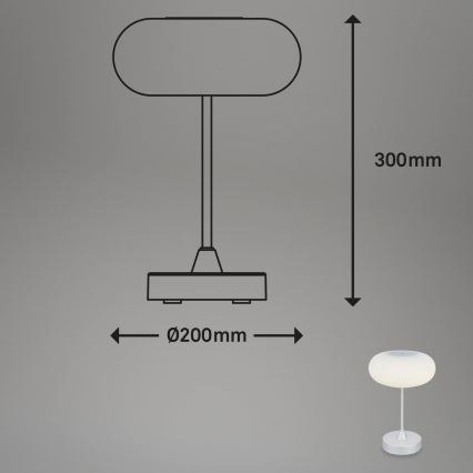 Brilo - Dimbare oplaadbare LED-tafellamp voor buiten OLANA LED/3W/5V IP44