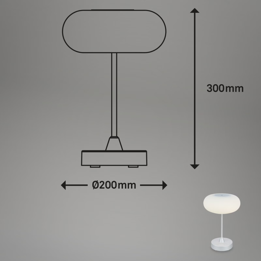 Brilo - Dimbare oplaadbare LED-tafellamp voor buiten OLANA LED/3W/5V IP44