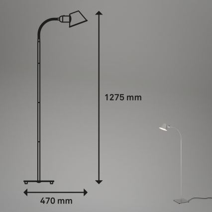 Brilo - Flexibel Staande lamp 1xE27/10W/230V zilver