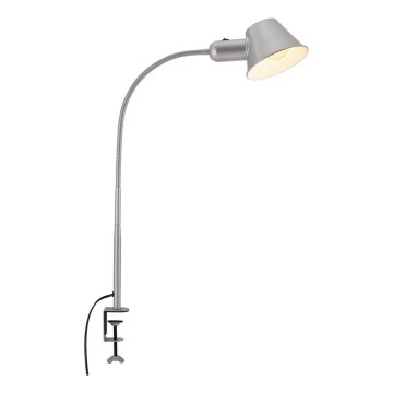 Brilo - Flexibel tafellamp met clip 1xE27/10W/230V zilver