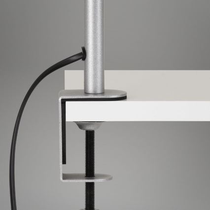 Brilo - Flexibel tafellamp met clip 1xE27/10W/230V zilver
