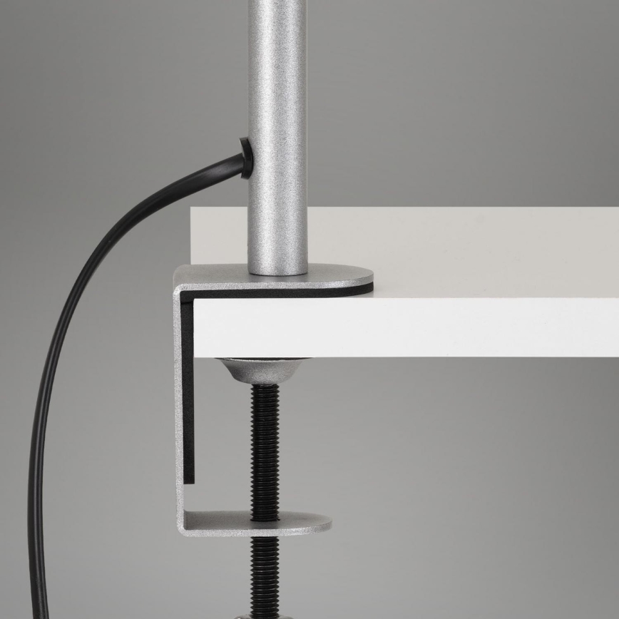 Brilo - Flexibel tafellamp met clip 1xE27/10W/230V zilver